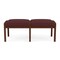 Lesro Lenox Wood 2 Seat Bench Wood Frame, Walnut, RF Nebbiolo Upholstery LW2001 - alternate 1